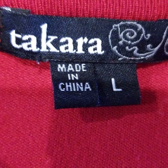 Sexy red sweater with sparkly buttons size L - Picture 6 of 8